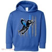American Flag Snowmobile Gift Snowmobile Riding Gift Meaningful Gift Toddler Hoodie thumb 0