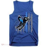 American Flag Snowmobile Gift Snowmobile Riding Gift Meaningful Gift Tank Top thumb 0