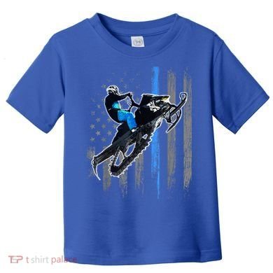 American Flag Snowmobile Gift Snowmobile Riding Gift Meaningful Gift Toddler T-Shirt