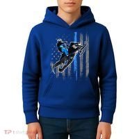 American Flag Snowmobile Gift Snowmobile Riding Gift Meaningful Gift Kids Hoodie thumb 4