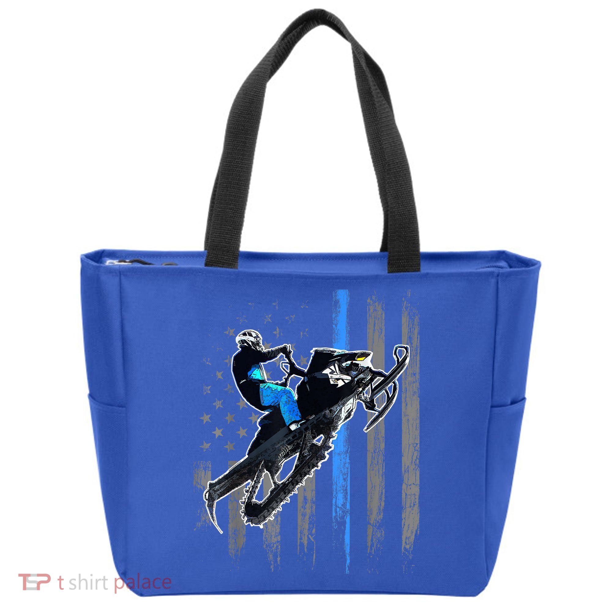 American Flag Snowmobile Gift Snowmobile Riding Gift Meaningful Gift Tote Bag