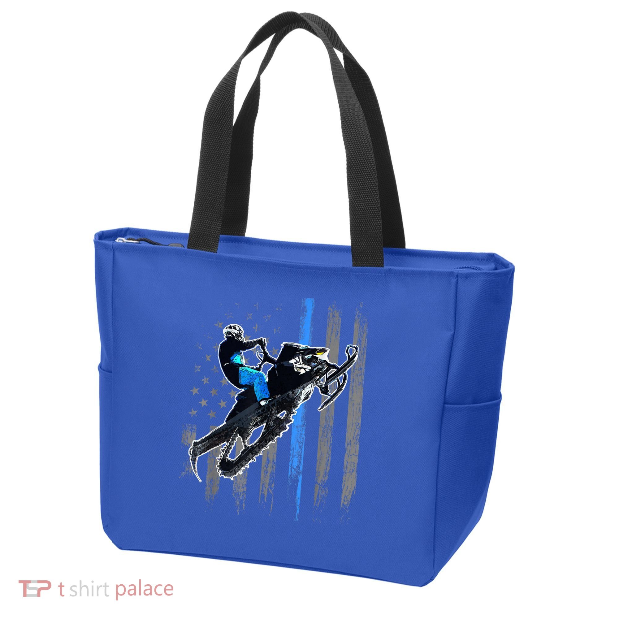 American Flag Snowmobile Gift Snowmobile Riding Gift Meaningful Gift Tote Bag