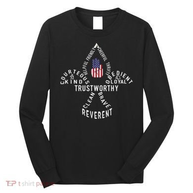 America Flag Scouting law Long Sleeve Shirt