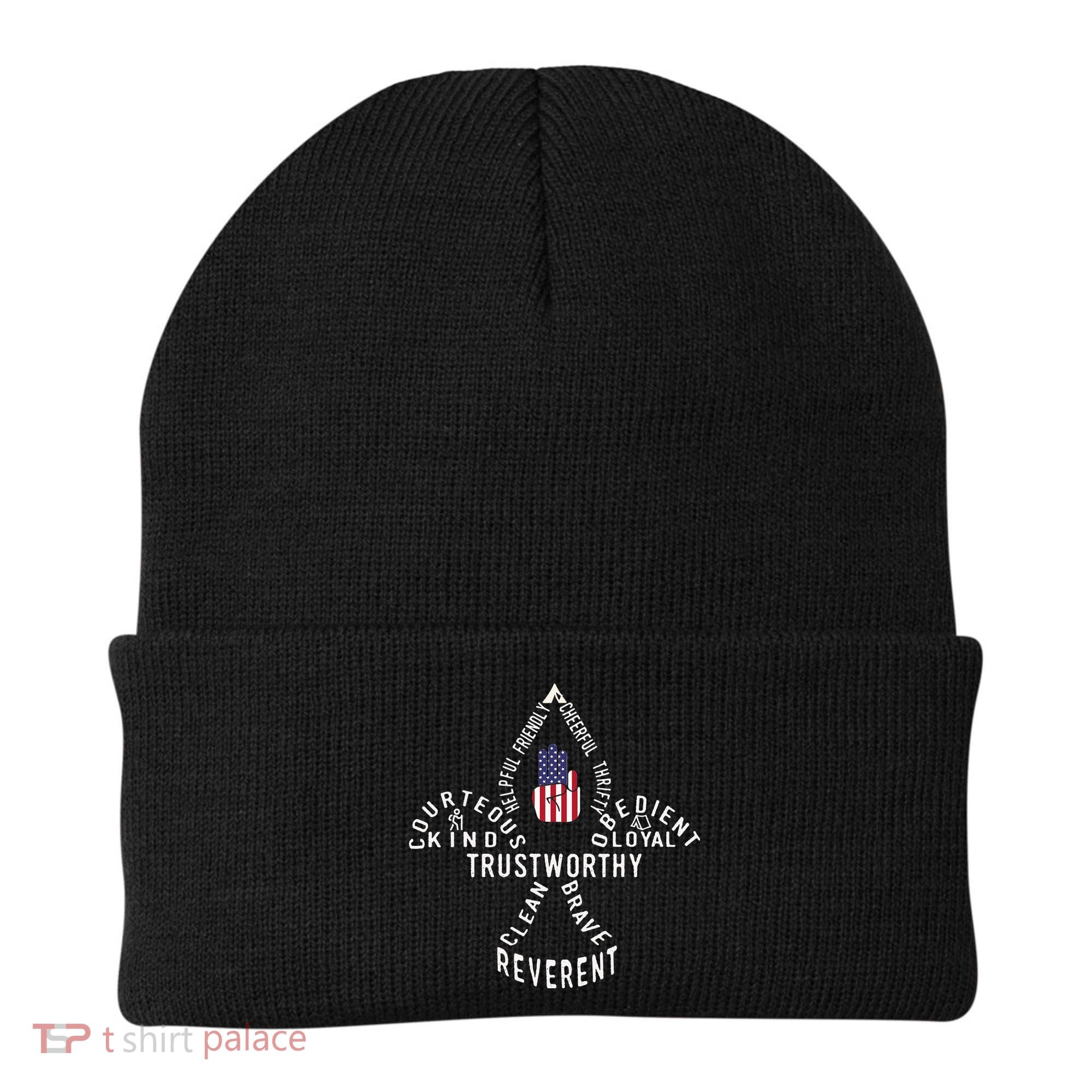 America Flag Scouting law Beanie