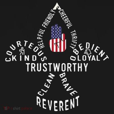 America Flag Scouting law Baby Long Sleeve Bodysuit