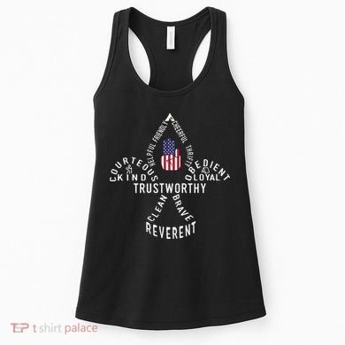 America Flag Scouting law Women's Tank Top