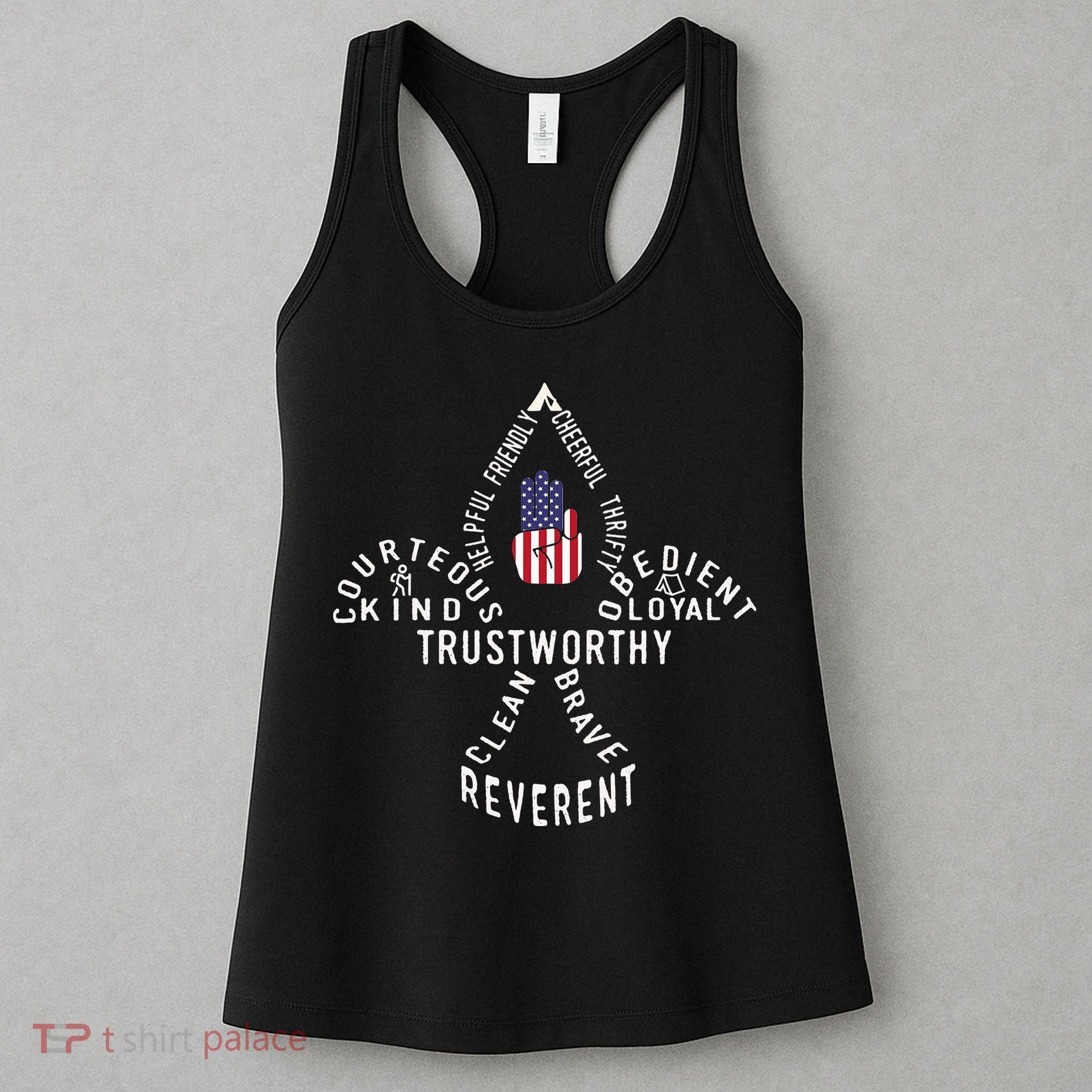 America Flag Scouting law Women's Tank Top