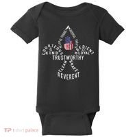 America Flag Scouting law Baby Bodysuit thumb 0