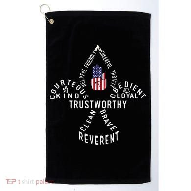America Flag Scouting law Golf Towel