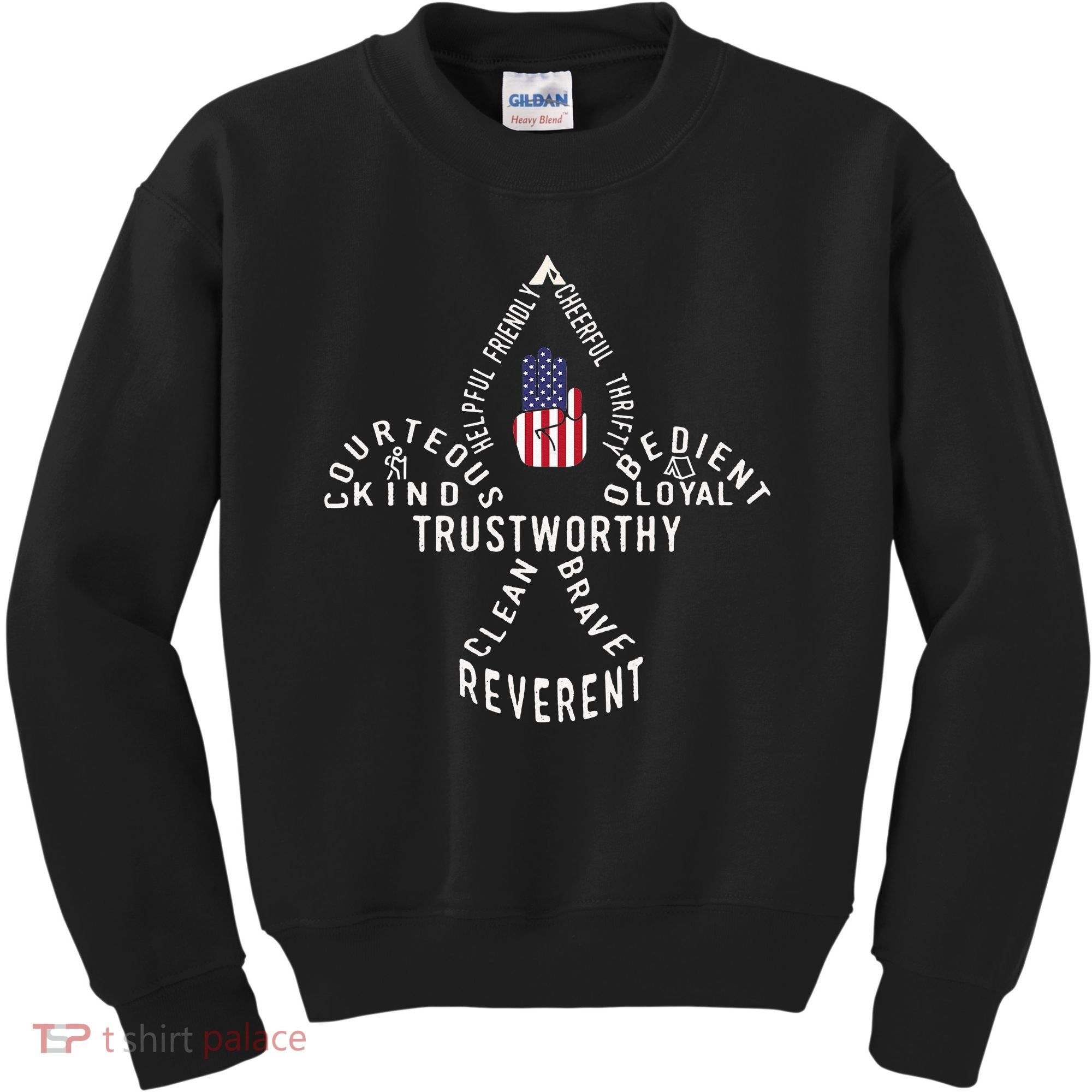America Flag Scouting law Kids Sweatshirt