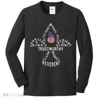America Flag Scouting law Kids Long Sleeve Shirt thumb 0