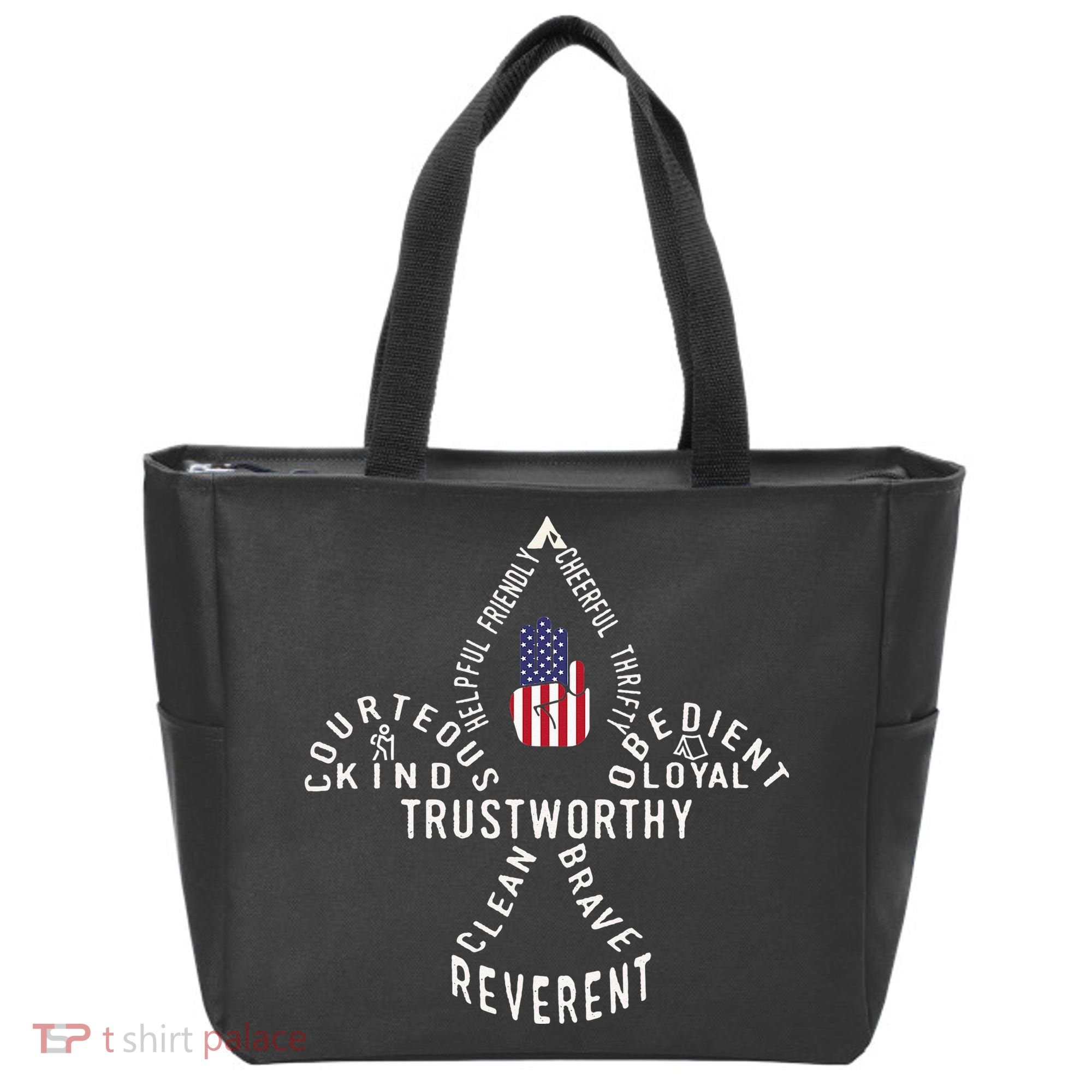 America Flag Scouting law Tote Bag