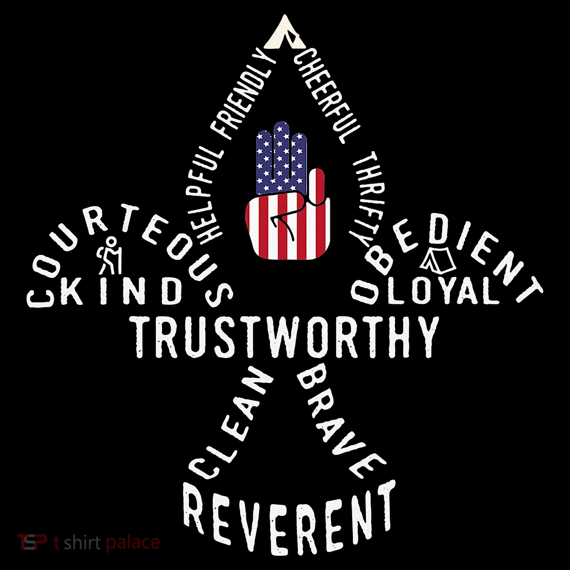 America Flag Scouting law Tote Bag