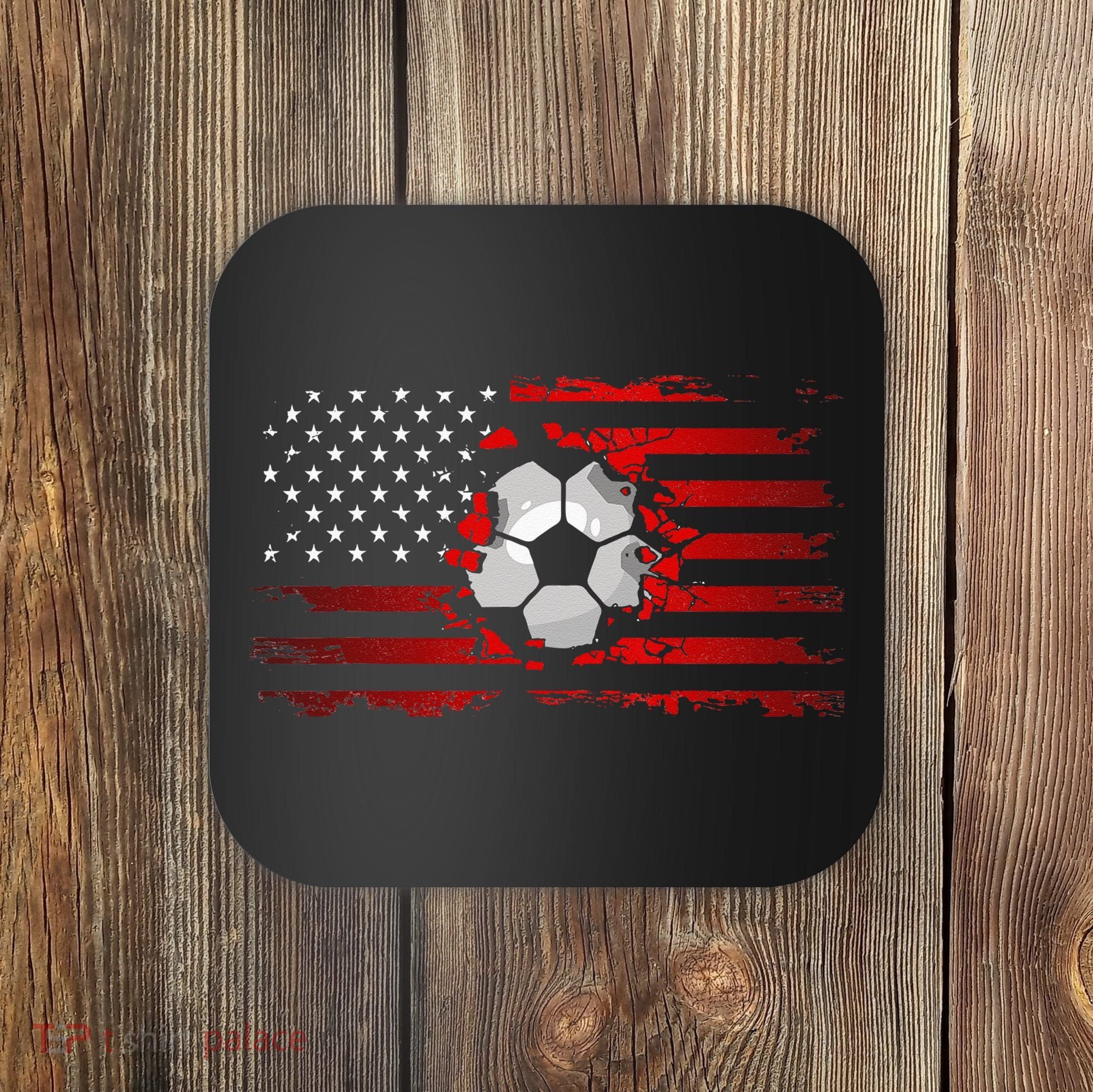 American Flag Soccer Apparel Soccer Coaster