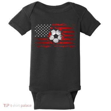 American Flag Soccer Apparel Soccer Baby Bodysuit