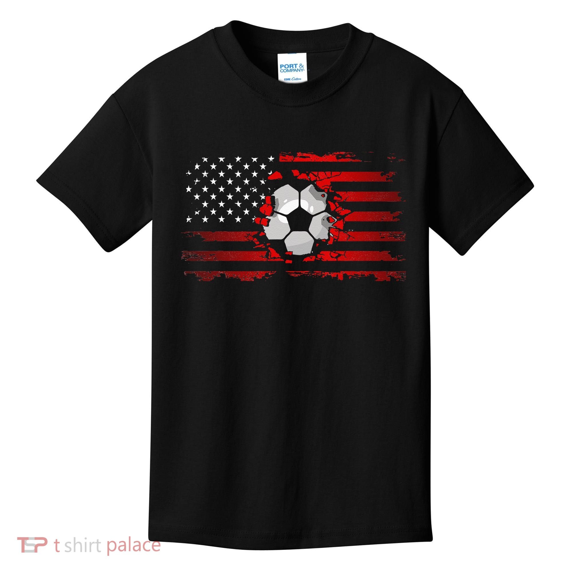 American Flag Soccer Apparel Soccer Kids T-Shirt