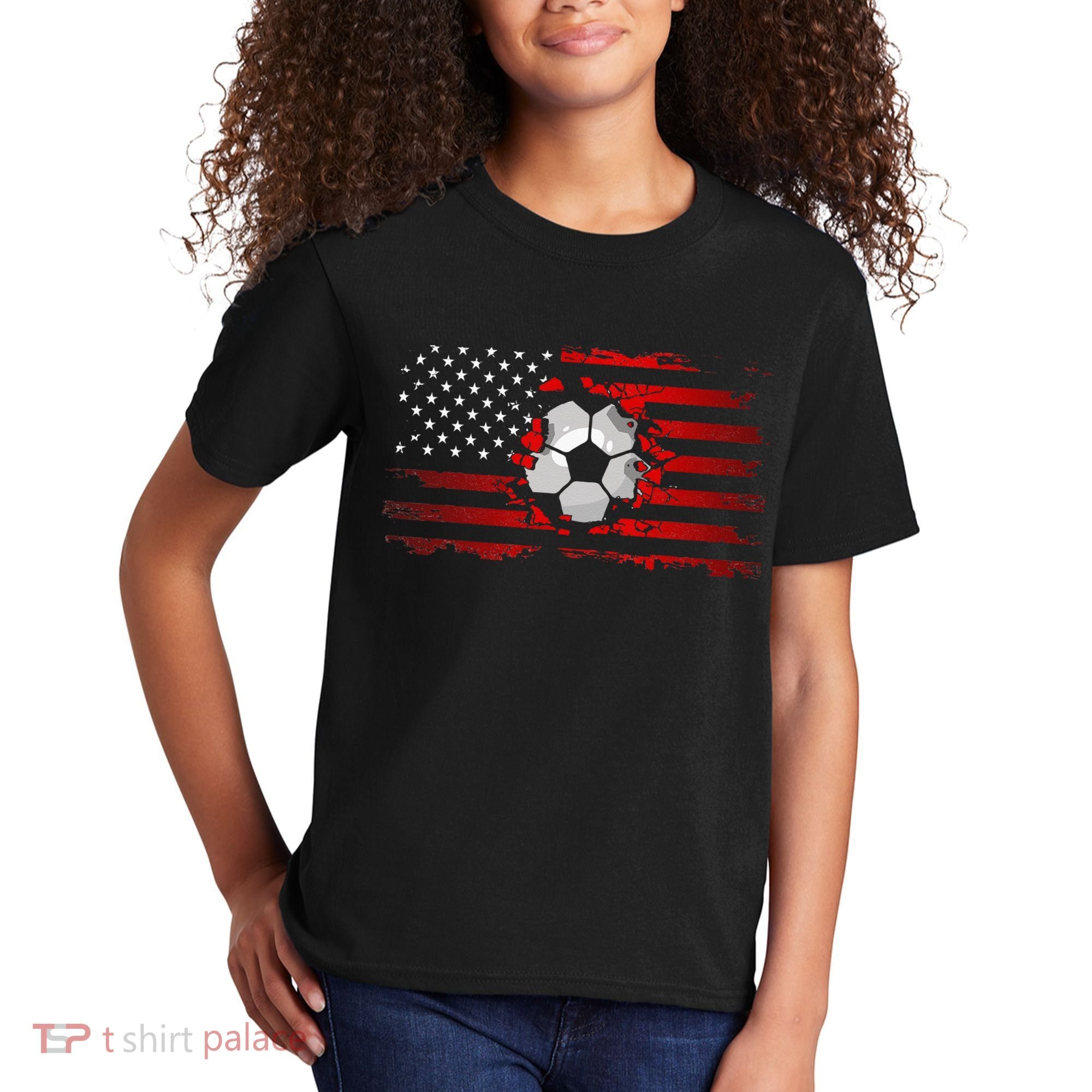 American Flag Soccer Apparel Soccer Kids T-Shirt