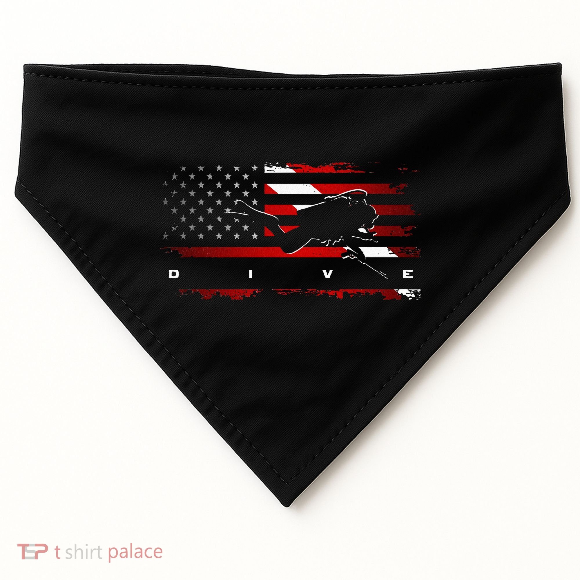 American Flag Scuba Diving Apparel Scuba Diving USA-Made Doggie Bandana