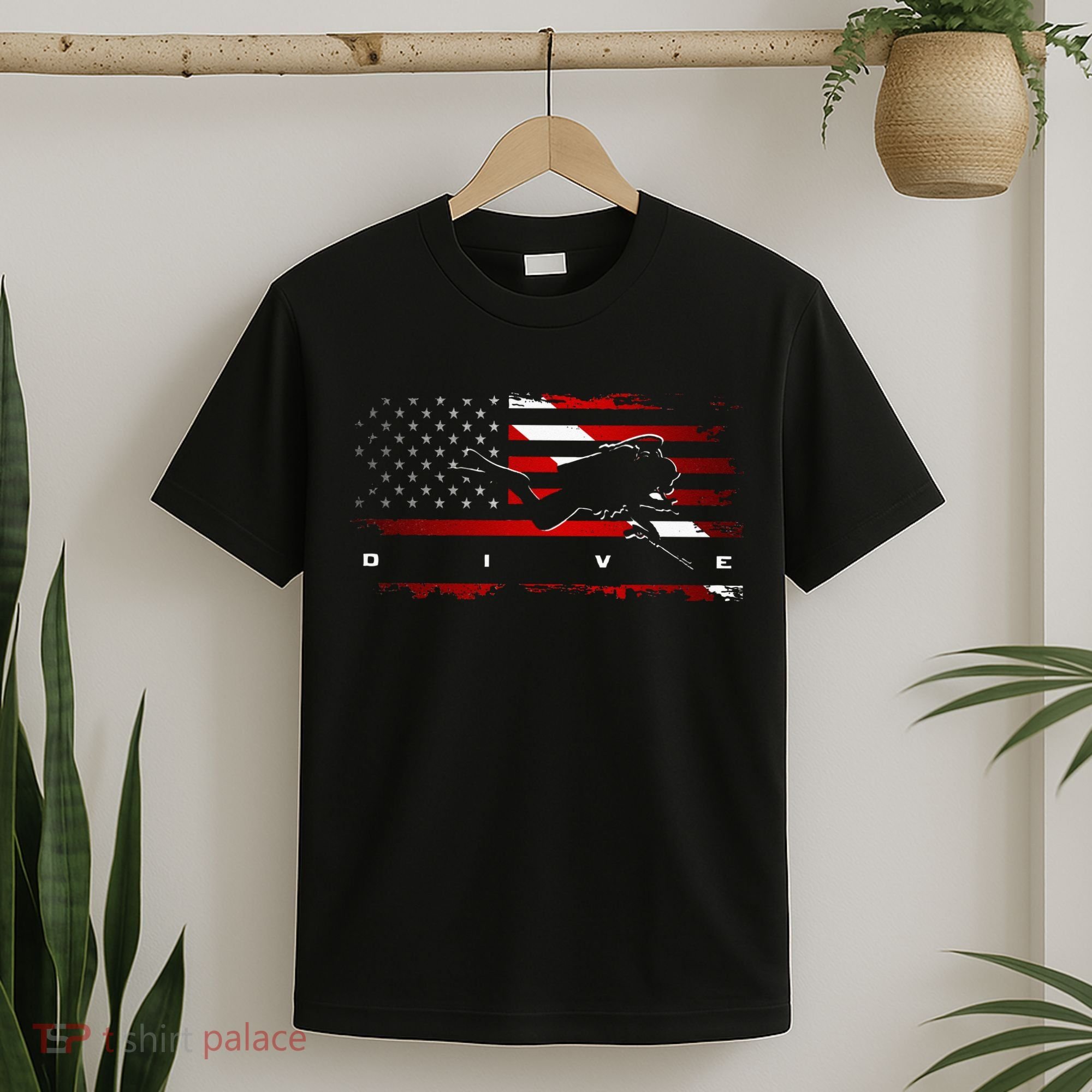 American Flag Scuba Diving Apparel Scuba Diving T-Shirt