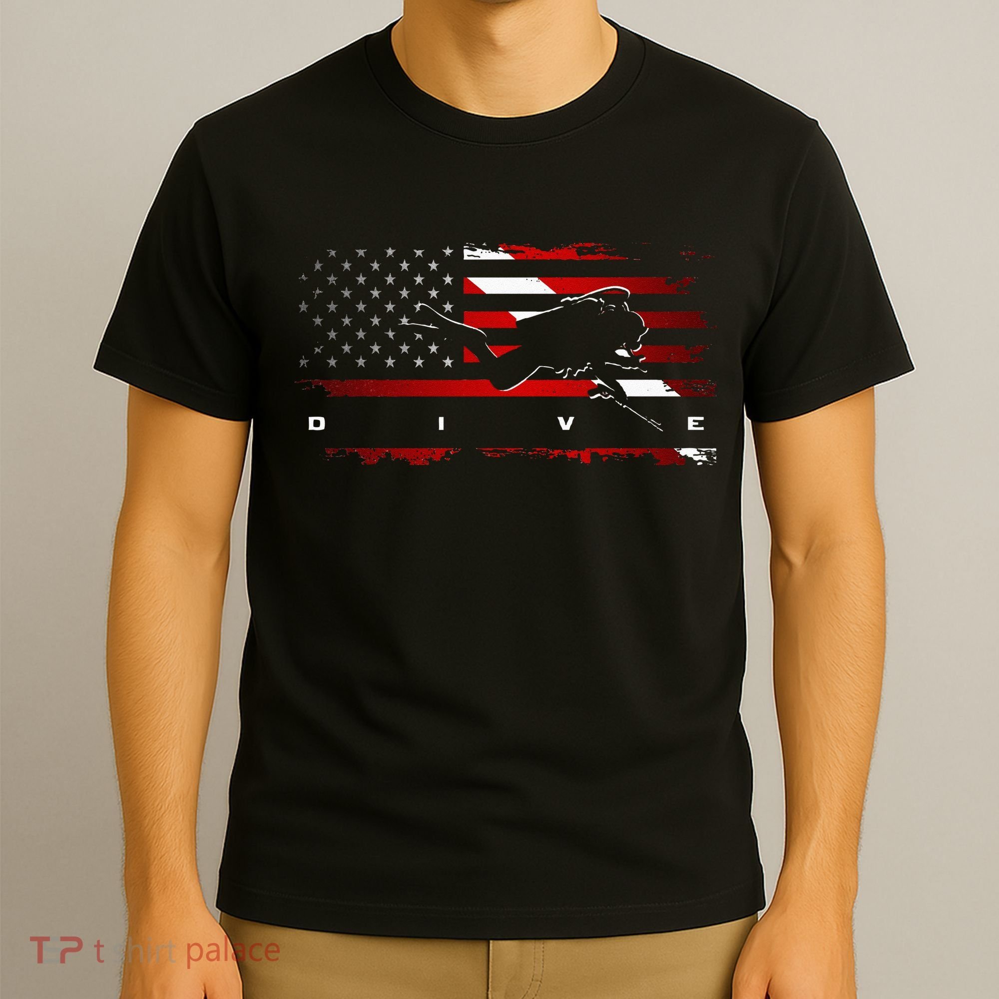 American Flag Scuba Diving Apparel Scuba Diving T-Shirt