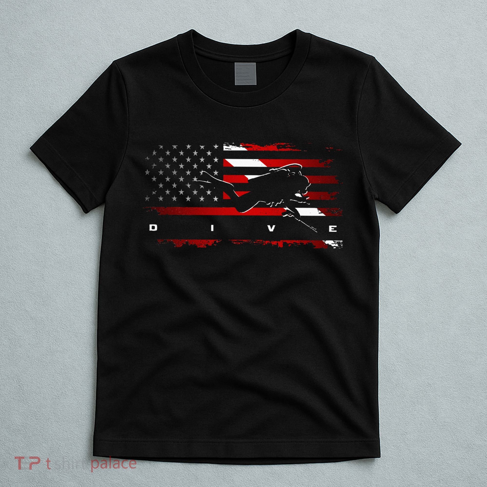 American Flag Scuba Diving Apparel Scuba Diving T-Shirt