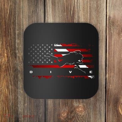 American Flag Scuba Diving Apparel Scuba Diving Coaster