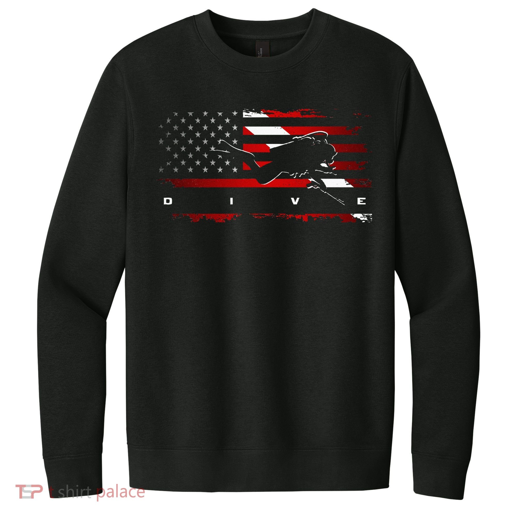 American Flag Scuba Diving Apparel Scuba Diving V.I.T. Fleece Crew Sweatshirt