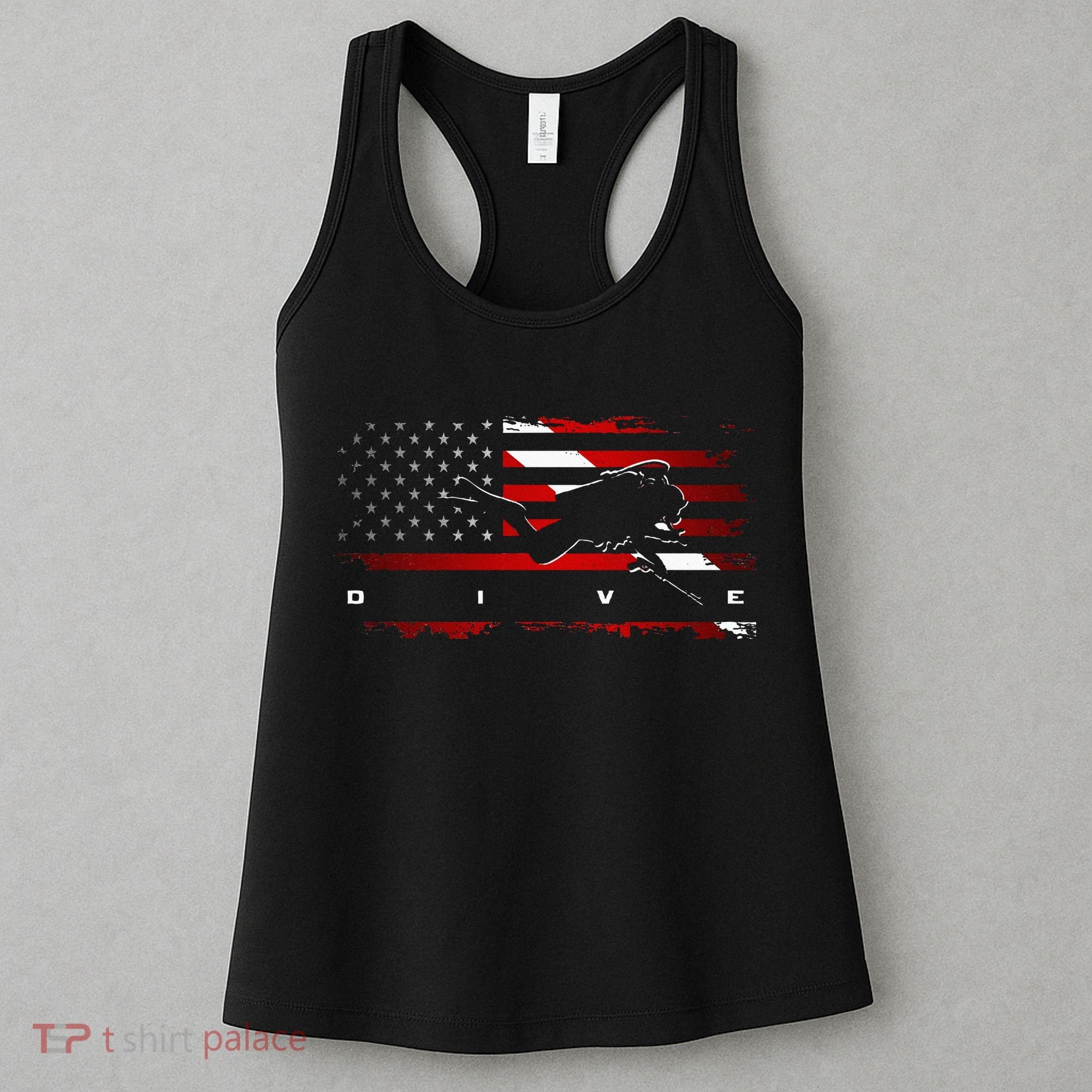 American Flag Scuba Diving Apparel Scuba Diving Women's Tank Top