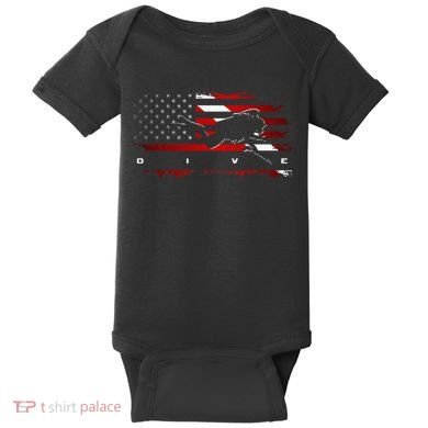 American Flag Scuba Diving Apparel Scuba Diving Baby Bodysuit