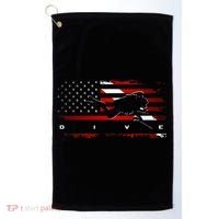 American Flag Scuba Diving Apparel Scuba Diving Golf Towel thumb 0