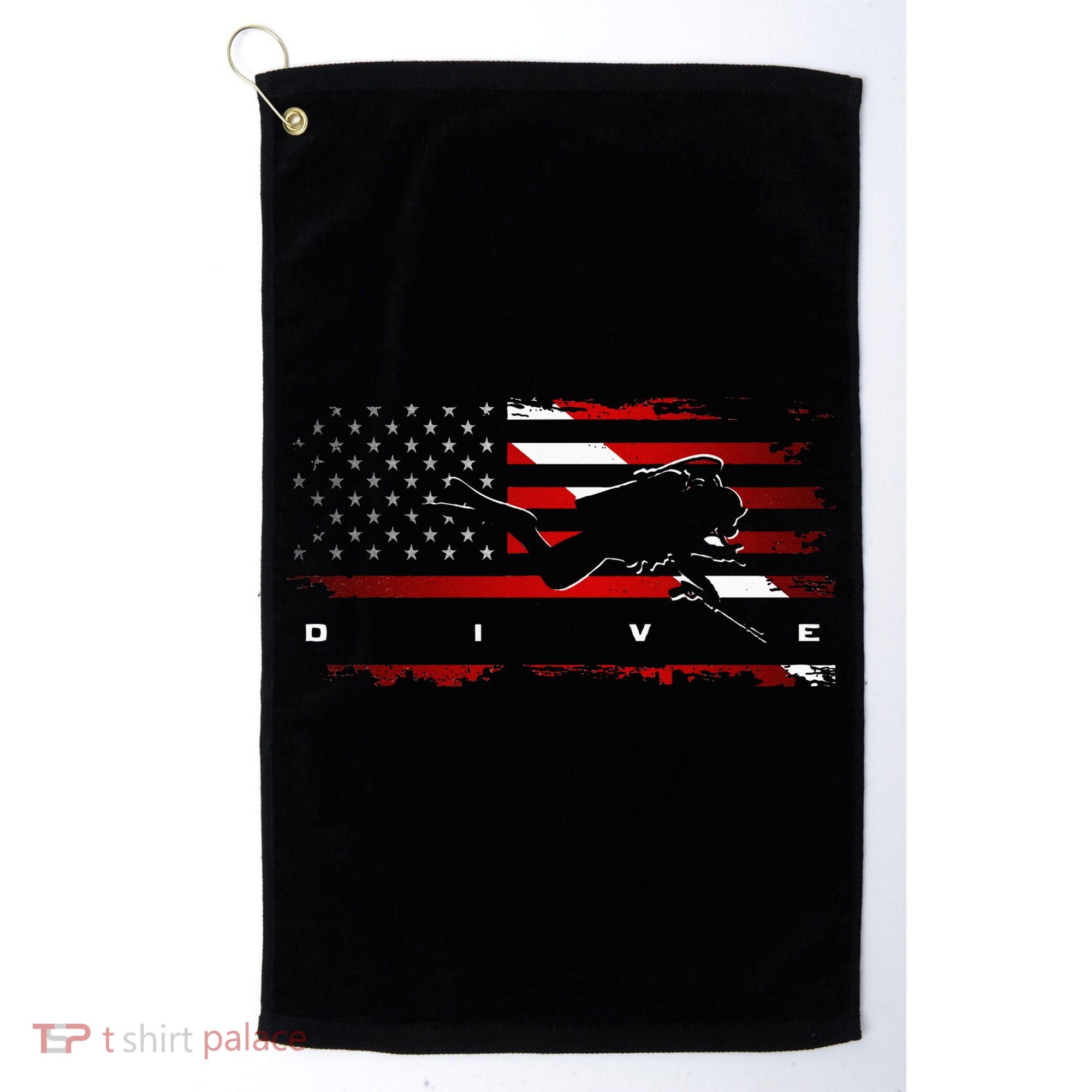 American Flag Scuba Diving Apparel Scuba Diving Golf Towel