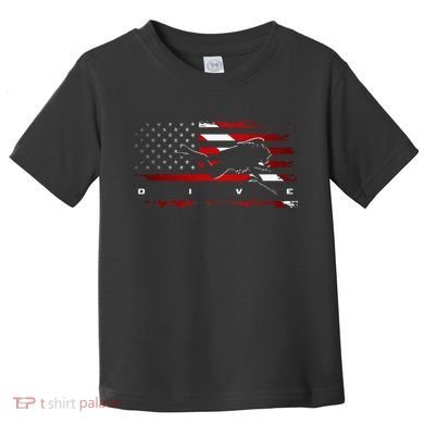 American Flag Scuba Diving Apparel Scuba Diving Toddler T-Shirt