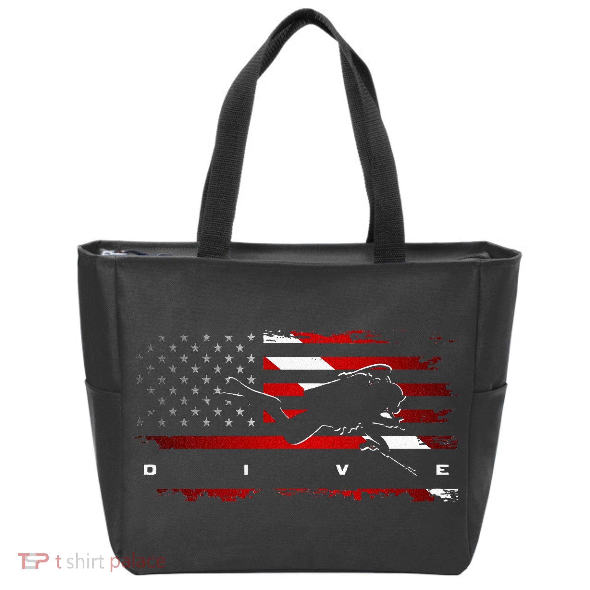 American Flag Scuba Diving Apparel Scuba Diving Tote Bag