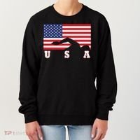 American Flag Swimming Usa Gift Women's Sweatshirt thumb 0