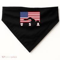 American Flag Swimming Usa Gift USA-Made Doggie Bandana thumb 0