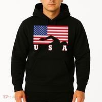 American Flag Swimming Usa Gift Hoodie thumb 2