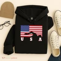 American Flag Swimming Usa Gift Hoodie thumb 4