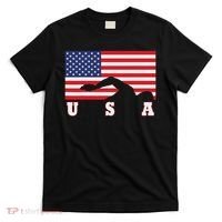 American Flag Swimming Usa Gift T-Shirt thumb 0