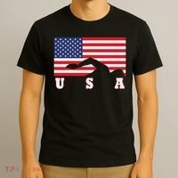 American Flag Swimming Usa Gift T-Shirt thumb 3