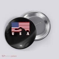 American Flag Swimming Usa Gift Button thumb 0