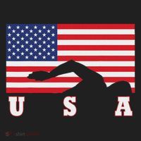 American Flag Swimming Usa Gift Beanie thumb 2