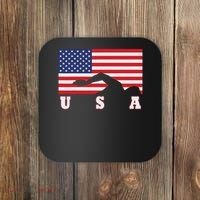American Flag Swimming Usa Gift Coaster thumb 0