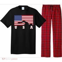 American Flag Swimming Usa Gift Pajama Set thumb 0