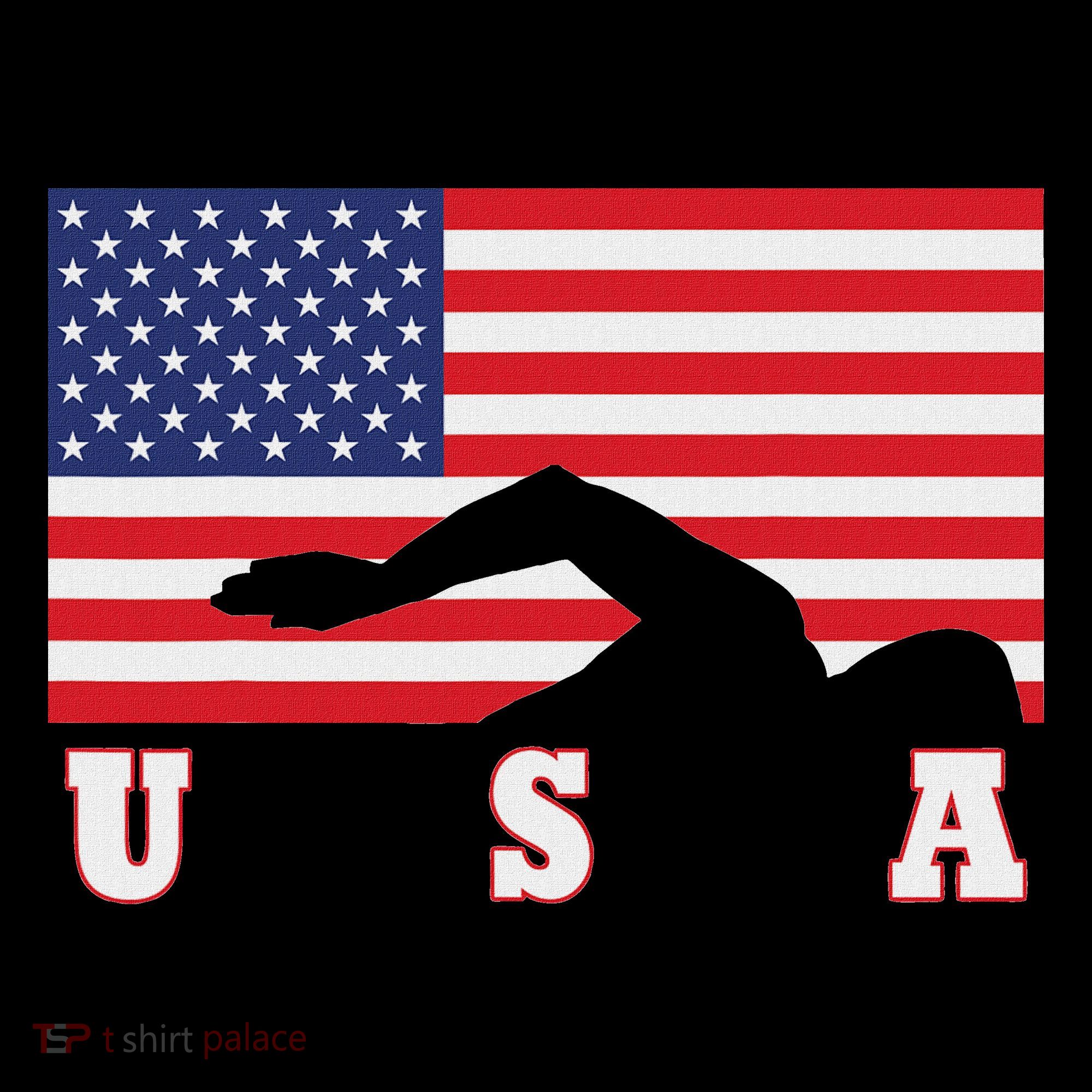 American Flag Swimming Usa Gift Women's Hoodie