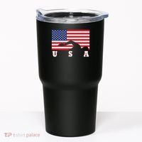 American Flag Swimming Usa Gift Tumbler thumb 0