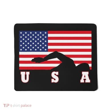 American Flag Swimming Usa Gift Mousepad