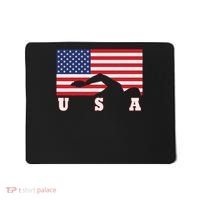 American Flag Swimming Usa Gift Mousepad thumb 0