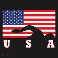 American Flag Swimming Usa Gift Mousepad thumb 1