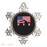 American Flag Swimming Usa Gift Ornament thumb 0