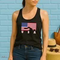 American Flag Swimming Usa Gift Women's Tank Top thumb 2